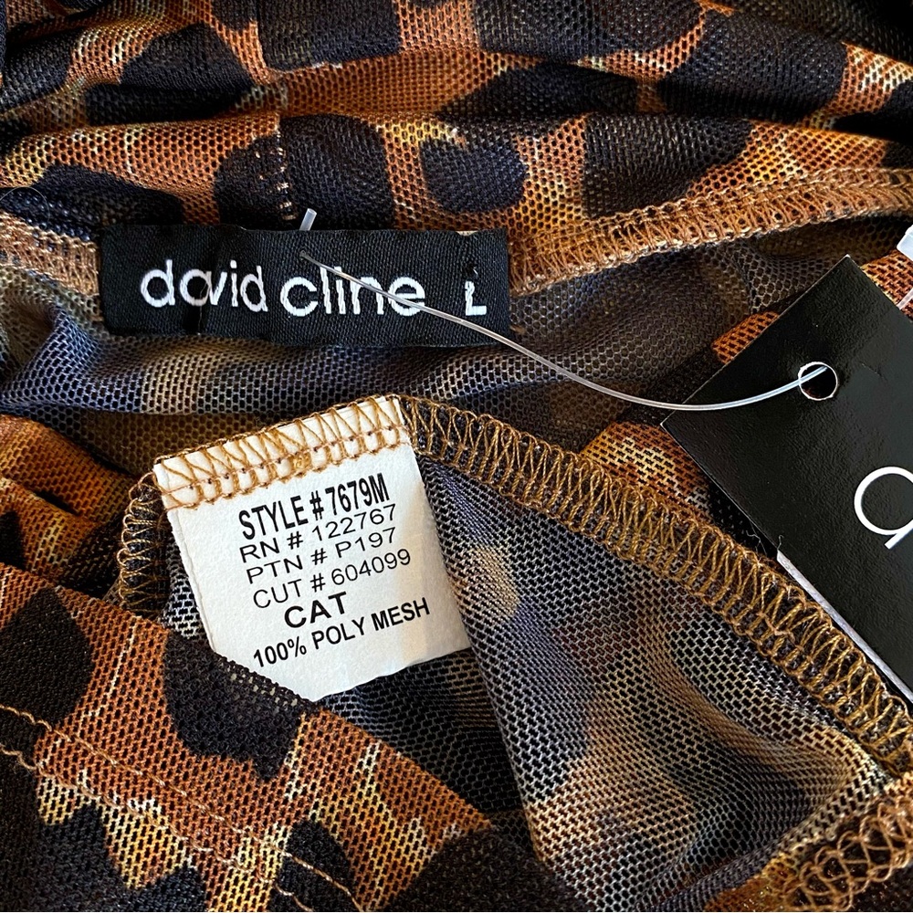 David Cline NWT mesh leopard print top.
made in USA.